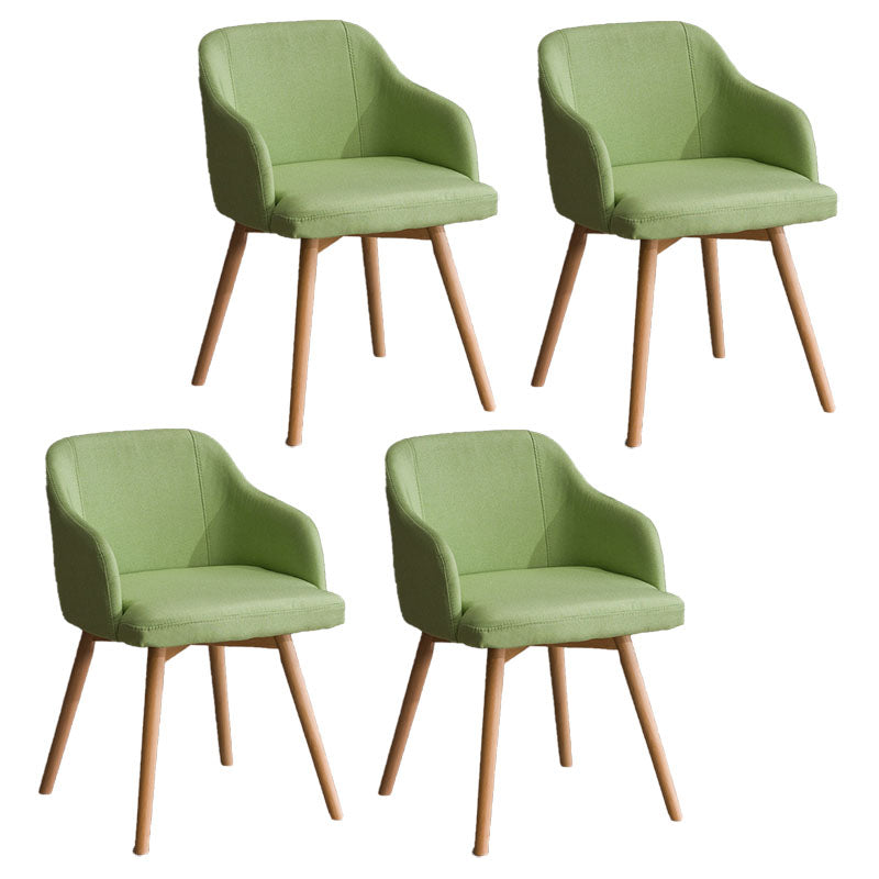 Contemporary Beech Solid Back Arm Chair Matte Finish Upholstered Dining Chair Green Natural Wood Set of 4 Clearhalo ' kitchen&dining_furn' 'Dining Chairs' 'Dining Tables & Seating' 'dining_chair' 'Furniture' 'furniture_dining_chair' 'Kitchen & Dining Furniture' 'kitchen' 4557234