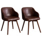Contemporary Beech Solid Back Arm Chair Matte Finish Upholstered Dining Chair Coffee Walnut Set of 2 Clearhalo ' kitchen&dining_furn' 'Dining Chairs' 'Dining Tables & Seating' 'dining_chair' 'Furniture' 'furniture_dining_chair' 'Kitchen & Dining Furniture' 'kitchen' 4557236