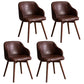 Contemporary Beech Solid Back Arm Chair Matte Finish Upholstered Dining Chair Coffee Walnut Set of 4 Clearhalo ' kitchen&dining_furn' 'Dining Chairs' 'Dining Tables & Seating' 'dining_chair' 'Furniture' 'furniture_dining_chair' 'Kitchen & Dining Furniture' 'kitchen' 4557237