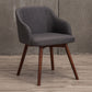 Contemporary Beech Solid Back Arm Chair Matte Finish Upholstered Dining Chair Dark Gray Walnut 1 Piece Clearhalo ' kitchen&dining_furn' 'Dining Chairs' 'Dining Tables & Seating' 'dining_chair' 'Furniture' 'furniture_dining_chair' 'Kitchen & Dining Furniture' 'kitchen' 4557238