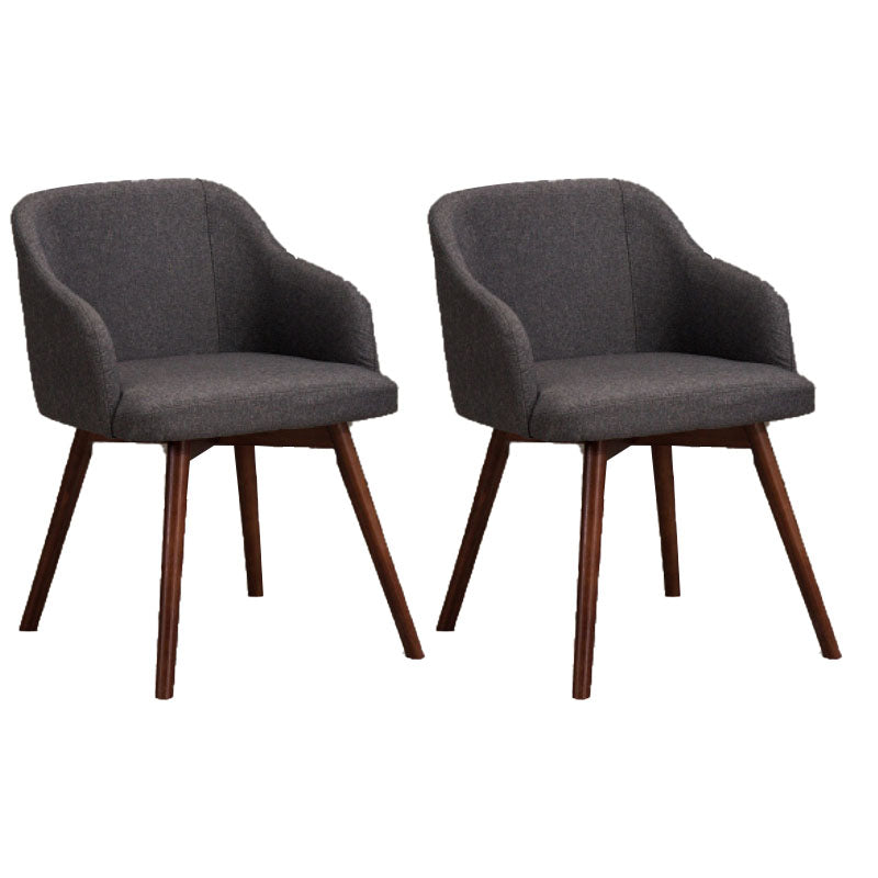 Contemporary Beech Solid Back Arm Chair Matte Finish Upholstered Dining Chair Dark Gray Walnut Set of 2 Clearhalo ' kitchen&dining_furn' 'Dining Chairs' 'Dining Tables & Seating' 'dining_chair' 'Furniture' 'furniture_dining_chair' 'Kitchen & Dining Furniture' 'kitchen' 4557239