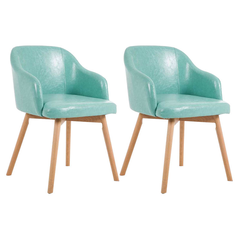 Contemporary Beech Solid Back Arm Chair Matte Finish Upholstered Dining Chair Pea Green Natural Wood Set of 2 Clearhalo ' kitchen&dining_furn' 'Dining Chairs' 'Dining Tables & Seating' 'dining_chair' 'Furniture' 'furniture_dining_chair' 'Kitchen & Dining Furniture' 'kitchen' 4557242
