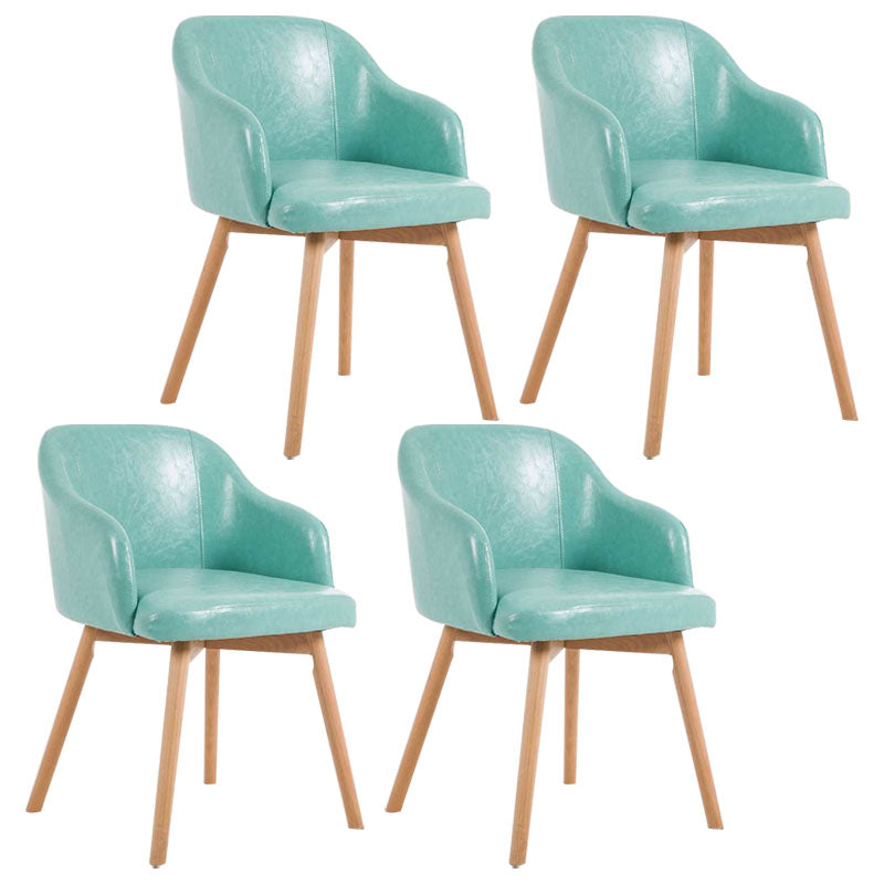 Contemporary Beech Solid Back Arm Chair Matte Finish Upholstered Dining Chair Pea Green Natural Wood Set of 4 Clearhalo ' kitchen&dining_furn' 'Dining Chairs' 'Dining Tables & Seating' 'dining_chair' 'Furniture' 'furniture_dining_chair' 'Kitchen & Dining Furniture' 'kitchen' 4557243