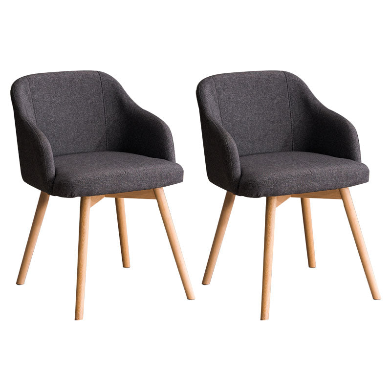 Contemporary Beech Solid Back Arm Chair Matte Finish Upholstered Dining Chair Grey Natural Wood Set of 2 Clearhalo ' kitchen&dining_furn' 'Dining Chairs' 'Dining Tables & Seating' 'dining_chair' 'Furniture' 'furniture_dining_chair' 'Kitchen & Dining Furniture' 'kitchen' 4557248