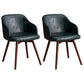 Contemporary Beech Solid Back Arm Chair Matte Finish Upholstered Dining Chair Blackish Green Walnut Set of 2 Clearhalo ' kitchen&dining_furn' 'Dining Chairs' 'Dining Tables & Seating' 'dining_chair' 'Furniture' 'furniture_dining_chair' 'Kitchen & Dining Furniture' 'kitchen' 4557251