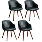 Contemporary Beech Solid Back Arm Chair Matte Finish Upholstered Dining Chair Blackish Green Walnut Set of 4 Clearhalo ' kitchen&dining_furn' 'Dining Chairs' 'Dining Tables & Seating' 'dining_chair' 'Furniture' 'furniture_dining_chair' 'Kitchen & Dining Furniture' 'kitchen' 4557252