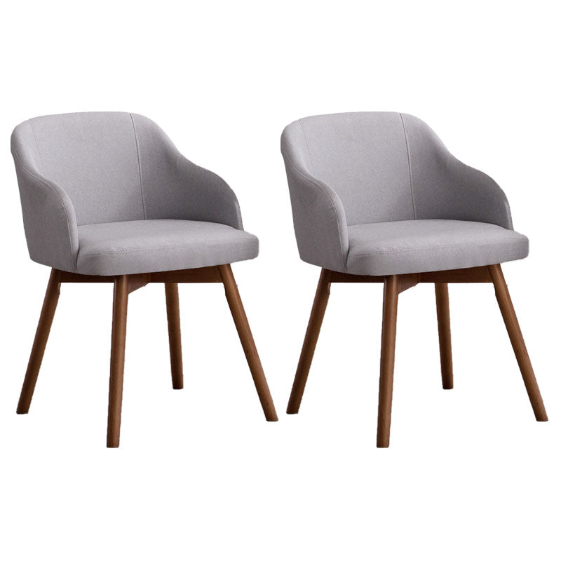 Contemporary Beech Solid Back Arm Chair Matte Finish Upholstered Dining Chair Grey Walnut Set of 2 Clearhalo ' kitchen&dining_furn' 'Dining Chairs' 'Dining Tables & Seating' 'dining_chair' 'Furniture' 'furniture_dining_chair' 'Kitchen & Dining Furniture' 'kitchen' 4557254