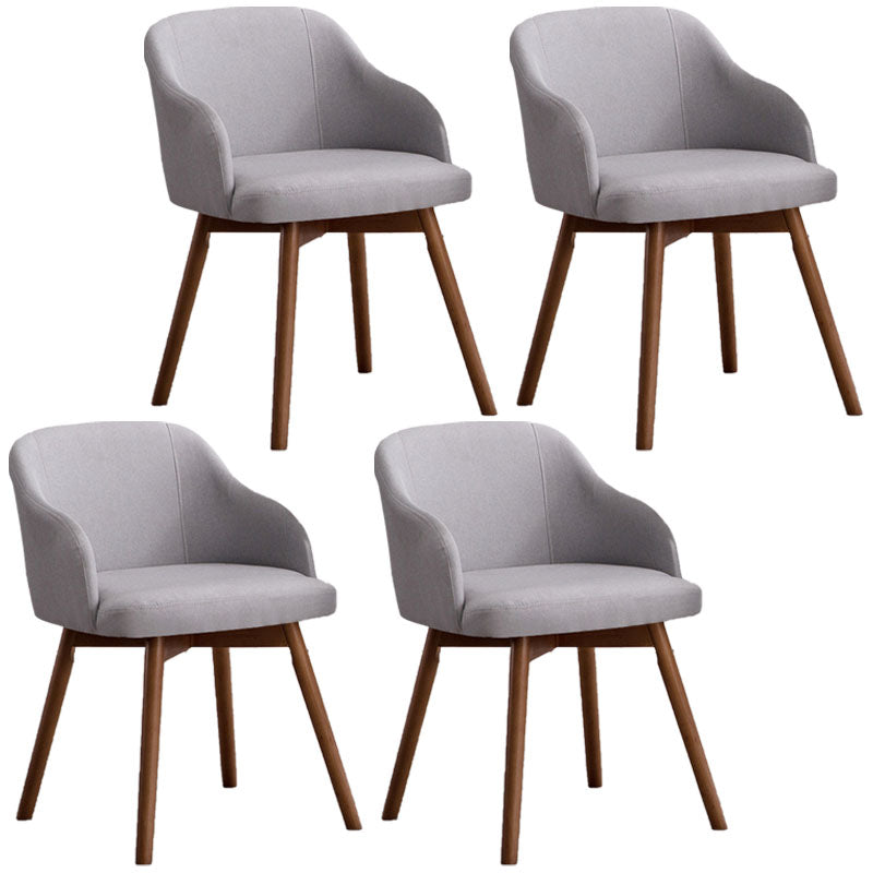 Contemporary Beech Solid Back Arm Chair Matte Finish Upholstered Dining Chair Grey Walnut Set of 4 Clearhalo ' kitchen&dining_furn' 'Dining Chairs' 'Dining Tables & Seating' 'dining_chair' 'Furniture' 'furniture_dining_chair' 'Kitchen & Dining Furniture' 'kitchen' 4557255