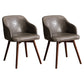 Contemporary Beech Solid Back Arm Chair Matte Finish Upholstered Dining Chair Light Gray Walnut Set of 2 Clearhalo ' kitchen&dining_furn' 'Dining Chairs' 'Dining Tables & Seating' 'dining_chair' 'Furniture' 'furniture_dining_chair' 'Kitchen & Dining Furniture' 'kitchen' 4557257