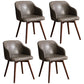 Contemporary Beech Solid Back Arm Chair Matte Finish Upholstered Dining Chair Light Gray Walnut Set of 4 Clearhalo ' kitchen&dining_furn' 'Dining Chairs' 'Dining Tables & Seating' 'dining_chair' 'Furniture' 'furniture_dining_chair' 'Kitchen & Dining Furniture' 'kitchen' 4557258