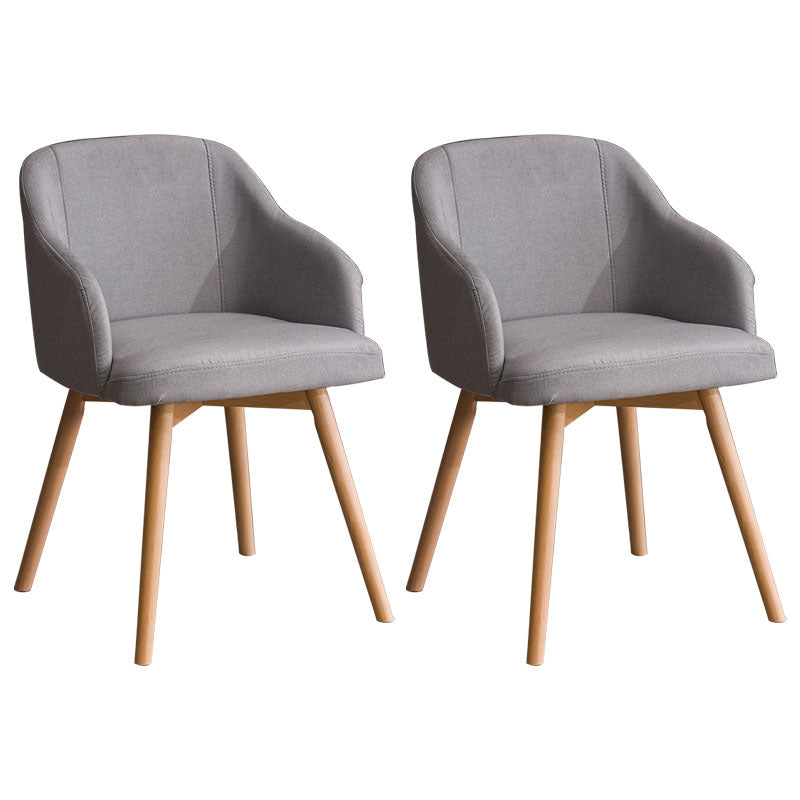 Contemporary Beech Solid Back Arm Chair Matte Finish Upholstered Dining Chair Light Gray Natural Wood Set of 2 Clearhalo ' kitchen&dining_furn' 'Dining Chairs' 'Dining Tables & Seating' 'dining_chair' 'Furniture' 'furniture_dining_chair' 'Kitchen & Dining Furniture' 'kitchen' 4557260