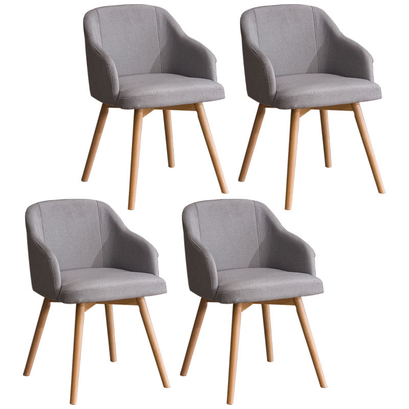Contemporary Beech Solid Back Arm Chair Matte Finish Upholstered Dining Chair Light Gray Natural Wood Set of 4 Clearhalo ' kitchen&dining_furn' 'Dining Chairs' 'Dining Tables & Seating' 'dining_chair' 'Furniture' 'furniture_dining_chair' 'Kitchen & Dining Furniture' 'kitchen' 4557261