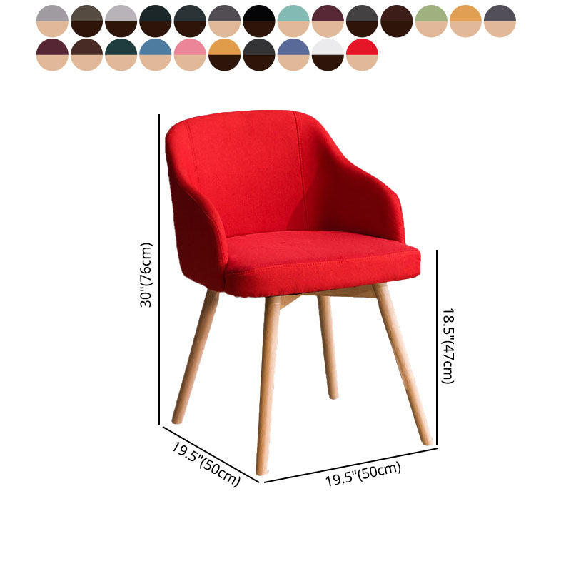 Contemporary Beech Solid Back Arm Chair Matte Finish Upholstered Dining Chair Clearhalo ' kitchen&dining_furn' 'Dining Chairs' 'Dining Tables & Seating' 'dining_chair' 'Furniture' 'furniture_dining_chair' 'Kitchen & Dining Furniture' 'kitchen' 4557262