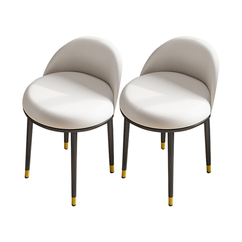 Nordic Design Armless Solid Back Chairs Upholstered Dining Chairs White 2 Piece Set Clearhalo ' kitchen&dining_furn' 'Dining Chairs' 'Dining Tables & Seating' 'dining_chair' 'furn' 'furn_dining_chair' 'Furniture' 'furniture_dining_chair' 'Kitchen & Dining Furniture' 'kitchen' 4557265
