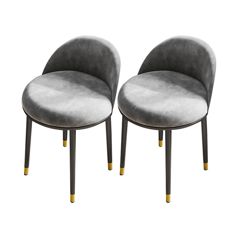 Nordic Design Armless Solid Back Chairs Upholstered Dining Chairs Grey 2 Piece Set Clearhalo ' kitchen&dining_furn' 'Dining Chairs' 'Dining Tables & Seating' 'dining_chair' 'furn' 'furn_dining_chair' 'Furniture' 'furniture_dining_chair' 'Kitchen & Dining Furniture' 'kitchen' 4557271
