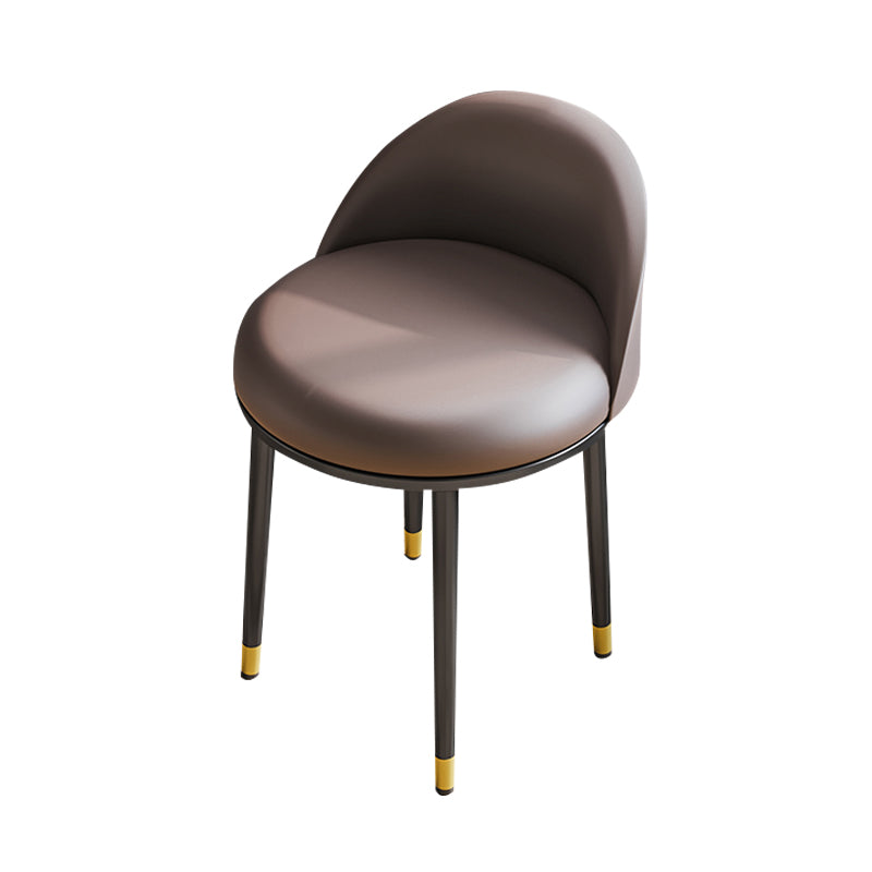 Nordic Design Armless Solid Back Chairs Upholstered Dining Chairs Brown 1 Piece Clearhalo ' kitchen&dining_furn' 'Dining Chairs' 'Dining Tables & Seating' 'dining_chair' 'furn' 'furn_dining_chair' 'Furniture' 'furniture_dining_chair' 'Kitchen & Dining Furniture' 'kitchen' 4557276