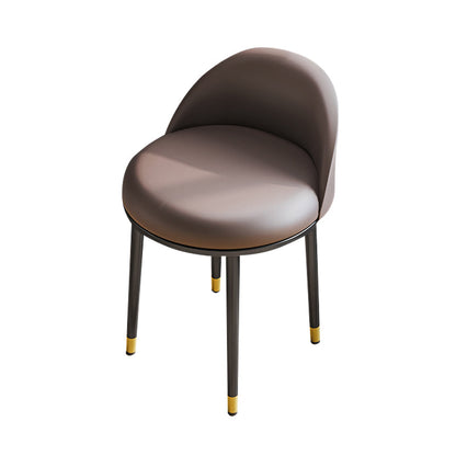 Nordic Design Armless Solid Back Chairs Upholstered Dining Chairs Brown 1 Piece Clearhalo ' kitchen&dining_furn' 'Dining Chairs' 'Dining Tables & Seating' 'dining_chair' 'furn' 'furn_dining_chair' 'Furniture' 'furniture_dining_chair' 'Kitchen & Dining Furniture' 'kitchen' 4557276