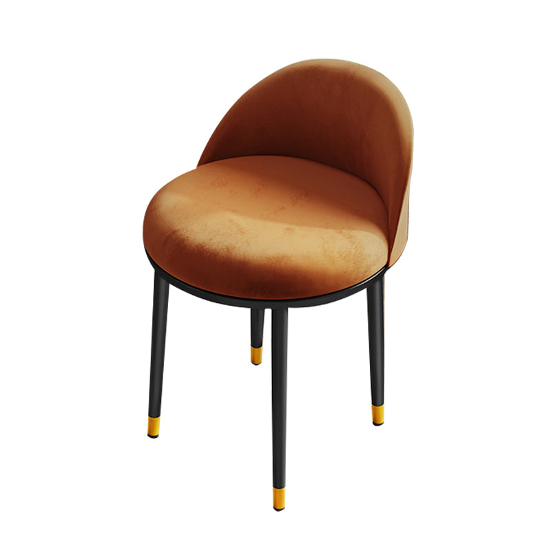 Nordic Design Armless Solid Back Chairs Upholstered Dining Chairs Orange 1 Piece Clearhalo ' kitchen&dining_furn' 'Dining Chairs' 'Dining Tables & Seating' 'dining_chair' 'furn' 'furn_dining_chair' 'Furniture' 'furniture_dining_chair' 'Kitchen & Dining Furniture' 'kitchen' 4557283
