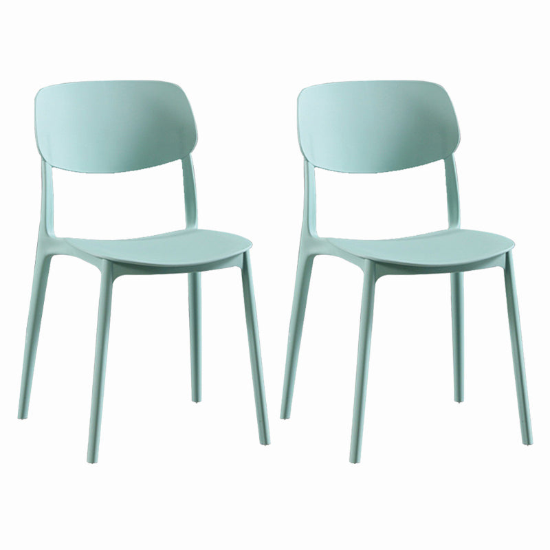 Modern Dining and Accent Chairs Indoor-Outdoor Plastic Open Back Armless Chair Green 2 Piece Set Clearhalo ' kitchen&dining_furn' 'Dining Chairs' 'Dining Tables & Seating' 'dining_chair' 'furn' 'furn_dining_chair' 'Furniture' 'furniture_dining_chair' 'Kitchen & Dining Furniture' 'kitchen' 4557290