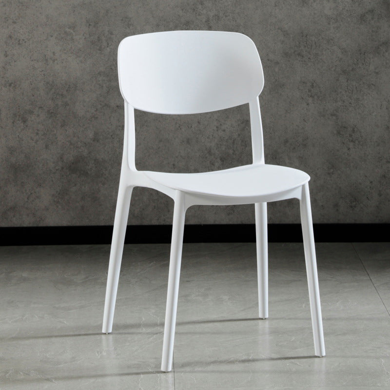 Modern Dining and Accent Chairs Indoor-Outdoor Plastic Open Back Armless Chair White 1 Piece Clearhalo ' kitchen&dining_furn' 'Dining Chairs' 'Dining Tables & Seating' 'dining_chair' 'furn' 'furn_dining_chair' 'Furniture' 'furniture_dining_chair' 'Kitchen & Dining Furniture' 'kitchen' 4557294