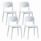 Modern Dining and Accent Chairs Indoor-Outdoor Plastic Open Back Armless Chair White 4 Piece Set Clearhalo ' kitchen&dining_furn' 'Dining Chairs' 'Dining Tables & Seating' 'dining_chair' 'furn' 'furn_dining_chair' 'Furniture' 'furniture_dining_chair' 'Kitchen & Dining Furniture' 'kitchen' 4557297