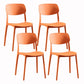 Modern Dining and Accent Chairs Indoor-Outdoor Plastic Open Back Armless Chair Orange 4 Piece Set Clearhalo ' kitchen&dining_furn' 'Dining Chairs' 'Dining Tables & Seating' 'dining_chair' 'furn' 'furn_dining_chair' 'Furniture' 'furniture_dining_chair' 'Kitchen & Dining Furniture' 'kitchen' 4557303