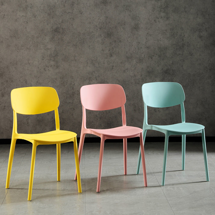 Modern Dining and Accent Chairs Indoor-Outdoor Plastic Open Back Armless Chair Clearhalo ' kitchen&dining_furn' 'Dining Chairs' 'Dining Tables & Seating' 'dining_chair' 'furn' 'furn_dining_chair' 'Furniture' 'furniture_dining_chair' 'Kitchen & Dining Furniture' 'kitchen' 4557306