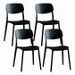 Modern Dining and Accent Chairs Indoor-Outdoor Plastic Open Back Armless Chair Black 4 Piece Set Clearhalo ' kitchen&dining_furn' 'Dining Chairs' 'Dining Tables & Seating' 'dining_chair' 'furn' 'furn_dining_chair' 'Furniture' 'furniture_dining_chair' 'Kitchen & Dining Furniture' 'kitchen' 4557308