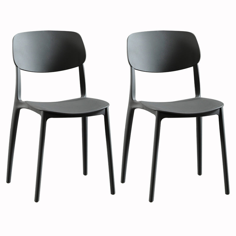 Modern Dining and Accent Chairs Indoor-Outdoor Plastic Open Back Armless Chair Grey 2 Piece Set Clearhalo ' kitchen&dining_furn' 'Dining Chairs' 'Dining Tables & Seating' 'dining_chair' 'furn' 'furn_dining_chair' 'Furniture' 'furniture_dining_chair' 'Kitchen & Dining Furniture' 'kitchen' 4557313