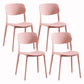 Modern Dining and Accent Chairs Indoor-Outdoor Plastic Open Back Armless Chair Pink 4 Piece Set Clearhalo ' kitchen&dining_furn' 'Dining Chairs' 'Dining Tables & Seating' 'dining_chair' 'furn' 'furn_dining_chair' 'Furniture' 'furniture_dining_chair' 'Kitchen & Dining Furniture' 'kitchen' 4557317