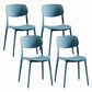 Modern Dining and Accent Chairs Indoor-Outdoor Plastic Open Back Armless Chair Blue 4 Piece Set Clearhalo ' kitchen&dining_furn' 'Dining Chairs' 'Dining Tables & Seating' 'dining_chair' 'furn' 'furn_dining_chair' 'Furniture' 'furniture_dining_chair' 'Kitchen & Dining Furniture' 'kitchen' 4557323