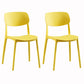 Modern Dining and Accent Chairs Indoor-Outdoor Plastic Open Back Armless Chair Yellow 2 Piece Set Clearhalo ' kitchen&dining_furn' 'Dining Chairs' 'Dining Tables & Seating' 'dining_chair' 'furn' 'furn_dining_chair' 'Furniture' 'furniture_dining_chair' 'Kitchen & Dining Furniture' 'kitchen' 4557325