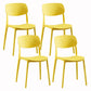 Modern Dining and Accent Chairs Indoor-Outdoor Plastic Open Back Armless Chair Yellow 4 Piece Set Clearhalo ' kitchen&dining_furn' 'Dining Chairs' 'Dining Tables & Seating' 'dining_chair' 'furn' 'furn_dining_chair' 'Furniture' 'furniture_dining_chair' 'Kitchen & Dining Furniture' 'kitchen' 4557326