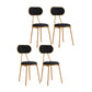 Nordic Design Stacking Open Back Side Chairs Upholstered Side Chair Black 4 Piece Set Clearhalo ' kitchen&dining_furn' 'Dining Chairs' 'Dining Tables & Seating' 'dining_chair' 'furn' 'furn_dining_chair' 'Furniture' 'furniture_dining_chair' 'Kitchen & Dining Furniture' 'kitchen' 4557339