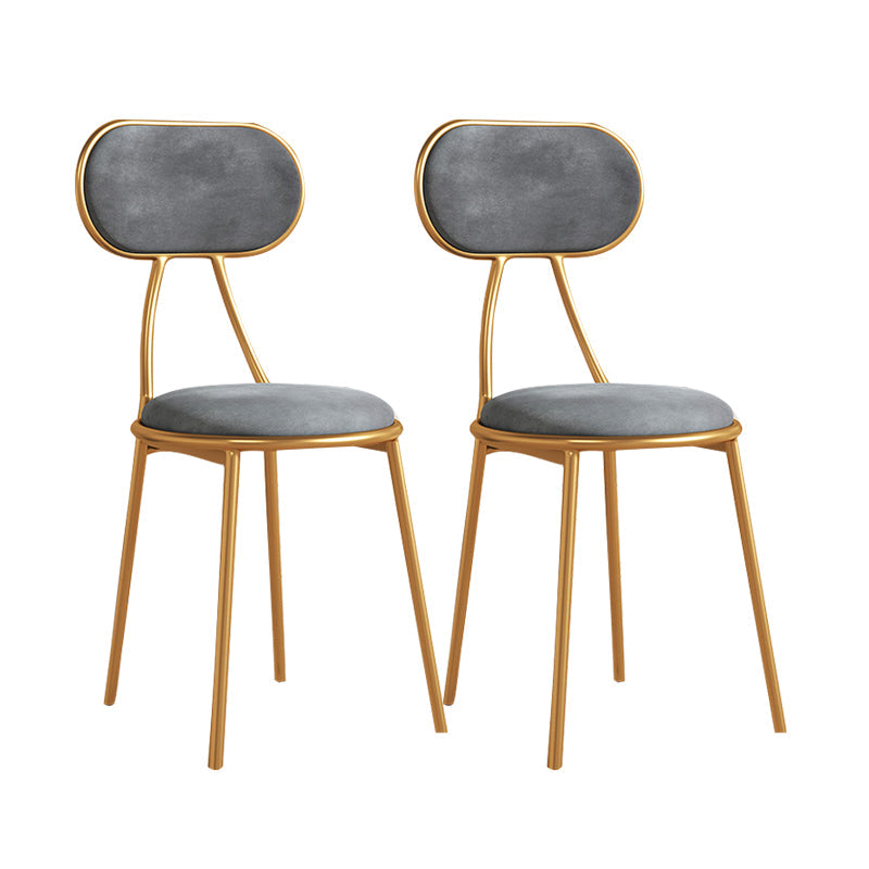 Nordic Design Stacking Open Back Side Chairs Upholstered Side Chair Grey 2 Piece Set Clearhalo ' kitchen&dining_furn' 'Dining Chairs' 'Dining Tables & Seating' 'dining_chair' 'furn' 'furn_dining_chair' 'Furniture' 'furniture_dining_chair' 'Kitchen & Dining Furniture' 'kitchen' 4557342