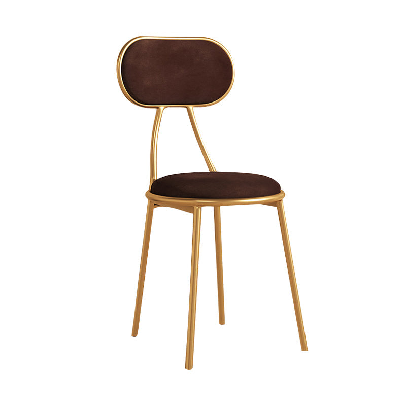 Nordic Design Stacking Open Back Side Chairs Upholstered Side Chair Brown 1 Piece Clearhalo ' kitchen&dining_furn' 'Dining Chairs' 'Dining Tables & Seating' 'dining_chair' 'furn' 'furn_dining_chair' 'Furniture' 'furniture_dining_chair' 'Kitchen & Dining Furniture' 'kitchen' 4557346