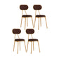 Nordic Design Stacking Open Back Side Chairs Upholstered Side Chair Brown 4 Piece Set Clearhalo ' kitchen&dining_furn' 'Dining Chairs' 'Dining Tables & Seating' 'dining_chair' 'furn' 'furn_dining_chair' 'Furniture' 'furniture_dining_chair' 'Kitchen & Dining Furniture' 'kitchen' 4557348