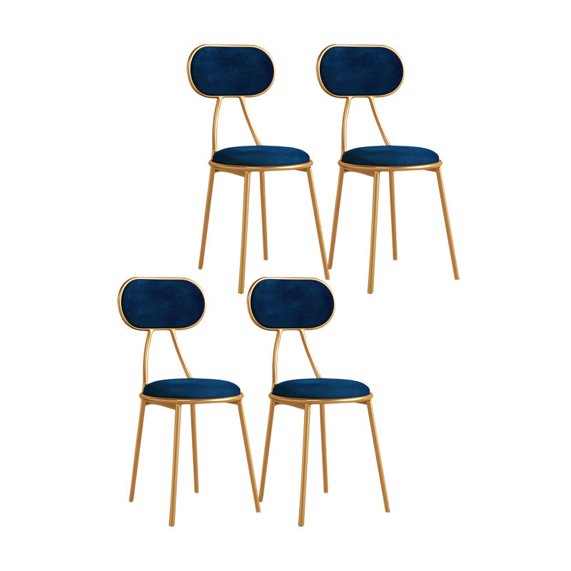 Nordic Design Stacking Open Back Side Chairs Upholstered Side Chair Blue 4 Piece Set Clearhalo ' kitchen&dining_furn' 'Dining Chairs' 'Dining Tables & Seating' 'dining_chair' 'furn' 'furn_dining_chair' 'Furniture' 'furniture_dining_chair' 'Kitchen & Dining Furniture' 'kitchen' 4557351