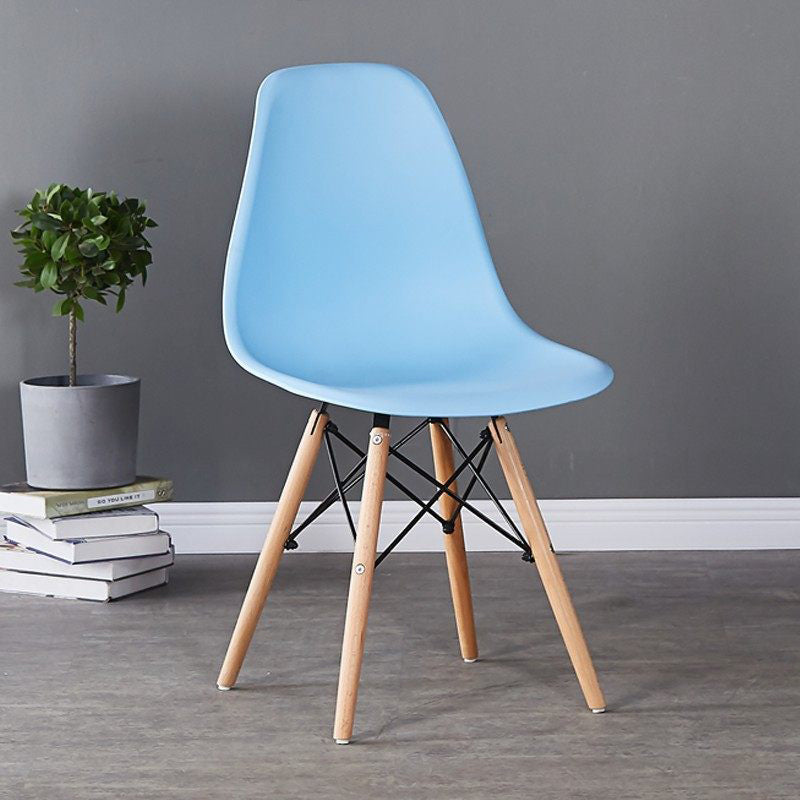Wood Scandinavian Kitchen Dining Chair Solid Back Side Chair Blue 1 Piece Clearhalo ' kitchen&dining_furn' 'Dining Chairs' 'Dining Tables & Seating' 'dining_chair' 'Furniture' 'furniture_dining_chair' 'Kitchen & Dining Furniture' 'kitchen' 4557361