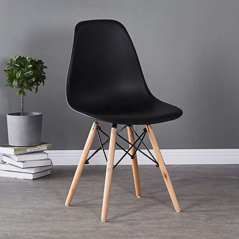 Wood Scandinavian Kitchen Dining Chair Solid Back Side Chair Black 1 Piece Clearhalo ' kitchen&dining_furn' 'Dining Chairs' 'Dining Tables & Seating' 'dining_chair' 'Furniture' 'furniture_dining_chair' 'Kitchen & Dining Furniture' 'kitchen' 4557370