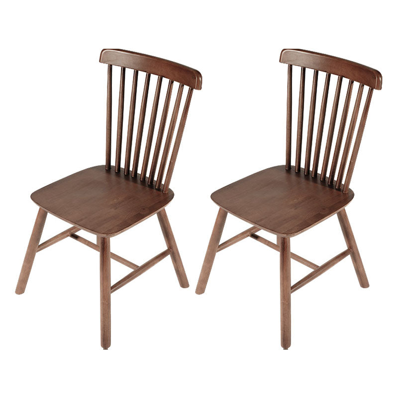 Contemporary Coffee Shop Wood Side Chair Matte Finish Slat Back Dining Chair Brown 2 Piece Set Clearhalo ' kitchen&dining_furn' 'Dining Chairs' 'Dining Tables & Seating' 'dining_chair' 'furn' 'furn_dining_chair' 'Furniture' 'furniture_dining_chair' 'Kitchen & Dining Furniture' 'kitchen' 4557387