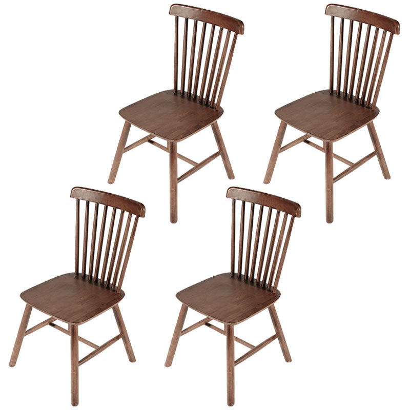 Contemporary Coffee Shop Wood Side Chair Matte Finish Slat Back Dining Chair Brown 4 Piece Set Clearhalo ' kitchen&dining_furn' 'Dining Chairs' 'Dining Tables & Seating' 'dining_chair' 'furn' 'furn_dining_chair' 'Furniture' 'furniture_dining_chair' 'Kitchen & Dining Furniture' 'kitchen' 4557389