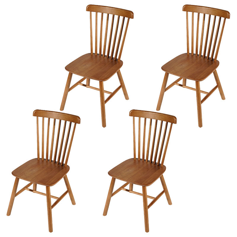 Contemporary Coffee Shop Wood Side Chair Matte Finish Slat Back Dining Chair Walnut 4 Piece Set Clearhalo ' kitchen&dining_furn' 'Dining Chairs' 'Dining Tables & Seating' 'dining_chair' 'furn' 'furn_dining_chair' 'Furniture' 'furniture_dining_chair' 'Kitchen & Dining Furniture' 'kitchen' 4557396