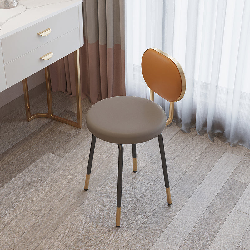 Nordic Design Open Back Side Armless Chairs Faux Leather Side Chair Clearhalo ' kitchen&dining_furn' 'Dining Chairs' 'Dining Tables & Seating' 'dining_chair' 'furn' 'furn_dining_chair' 'Furniture' 'furniture_dining_chair' 'Kitchen & Dining Furniture' 'kitchen' 4557405