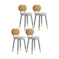 Nordic Design Open Back Side Armless Chairs Faux Leather Side Chair White-Saffron 4 Piece Set Clearhalo ' kitchen&dining_furn' 'Dining Chairs' 'Dining Tables & Seating' 'dining_chair' 'furn' 'furn_dining_chair' 'Furniture' 'furniture_dining_chair' 'Kitchen & Dining Furniture' 'kitchen' 4557407