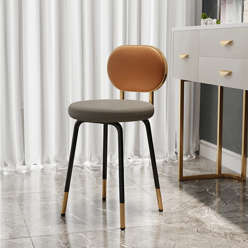 Nordic Design Open Back Side Armless Chairs Faux Leather Side Chair Clearhalo ' kitchen&dining_furn' 'Dining Chairs' 'Dining Tables & Seating' 'dining_chair' 'furn' 'furn_dining_chair' 'Furniture' 'furniture_dining_chair' 'Kitchen & Dining Furniture' 'kitchen' 4557408