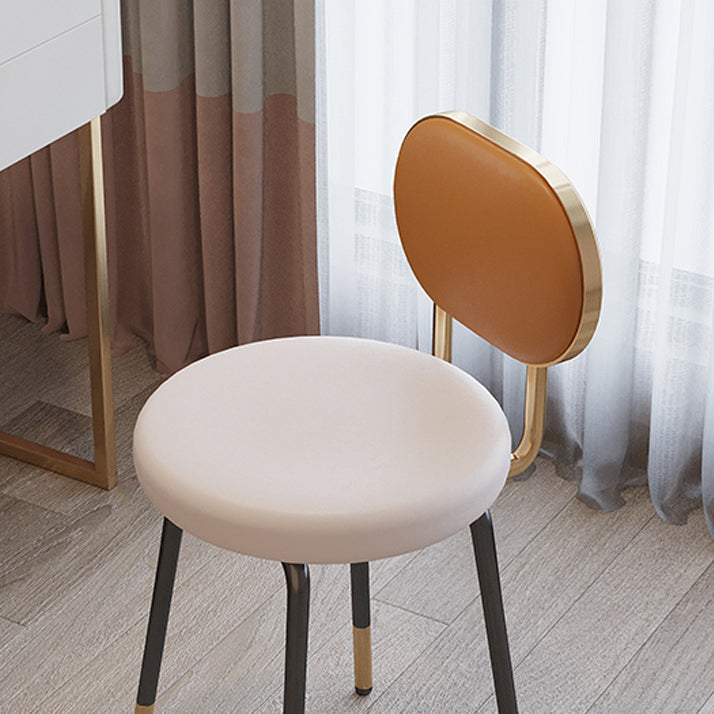 Nordic Design Open Back Side Armless Chairs Faux Leather Side Chair Clearhalo ' kitchen&dining_furn' 'Dining Chairs' 'Dining Tables & Seating' 'dining_chair' 'furn' 'furn_dining_chair' 'Furniture' 'furniture_dining_chair' 'Kitchen & Dining Furniture' 'kitchen' 4557413