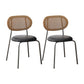 Industrial Design Faux Leather Dining Chairs Open Back Side Chair Black 2 Piece Set Clearhalo ' kitchen&dining_furn' 'Dining Chairs' 'Dining Tables & Seating' 'dining_chair' 'furn' 'furn_dining_chair' 'Furniture' 'furniture_dining_chair' 'Kitchen & Dining Furniture' 'kitchen' 4557422