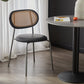 Industrial Design Faux Leather Dining Chairs Open Back Side Chair Matte Black 1 Piece Clearhalo ' kitchen&dining_furn' 'Dining Chairs' 'Dining Tables & Seating' 'dining_chair' 'furn' 'furn_dining_chair' 'Furniture' 'furniture_dining_chair' 'Kitchen & Dining Furniture' 'kitchen' 4557426