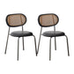 Industrial Design Faux Leather Dining Chairs Open Back Side Chair Matte Black 2 Piece Set Clearhalo ' kitchen&dining_furn' 'Dining Chairs' 'Dining Tables & Seating' 'dining_chair' 'furn' 'furn_dining_chair' 'Furniture' 'furniture_dining_chair' 'Kitchen & Dining Furniture' 'kitchen' 4557428